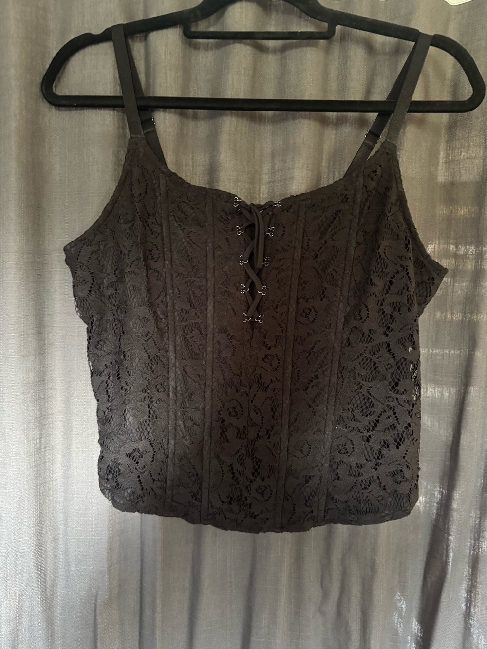 torrid Black Lace Corset-Style Cami